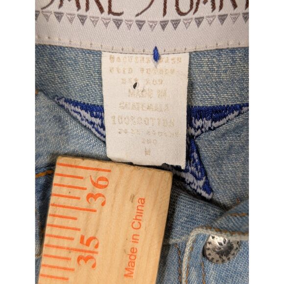 Vintage Jake Stewart Embroidered Stars & Boots Denim Button Up Shirt Size Medium - Picture 11 of 16
